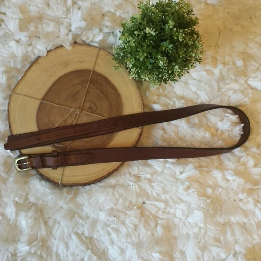 Cabela's brown leather‎ belt solid brass